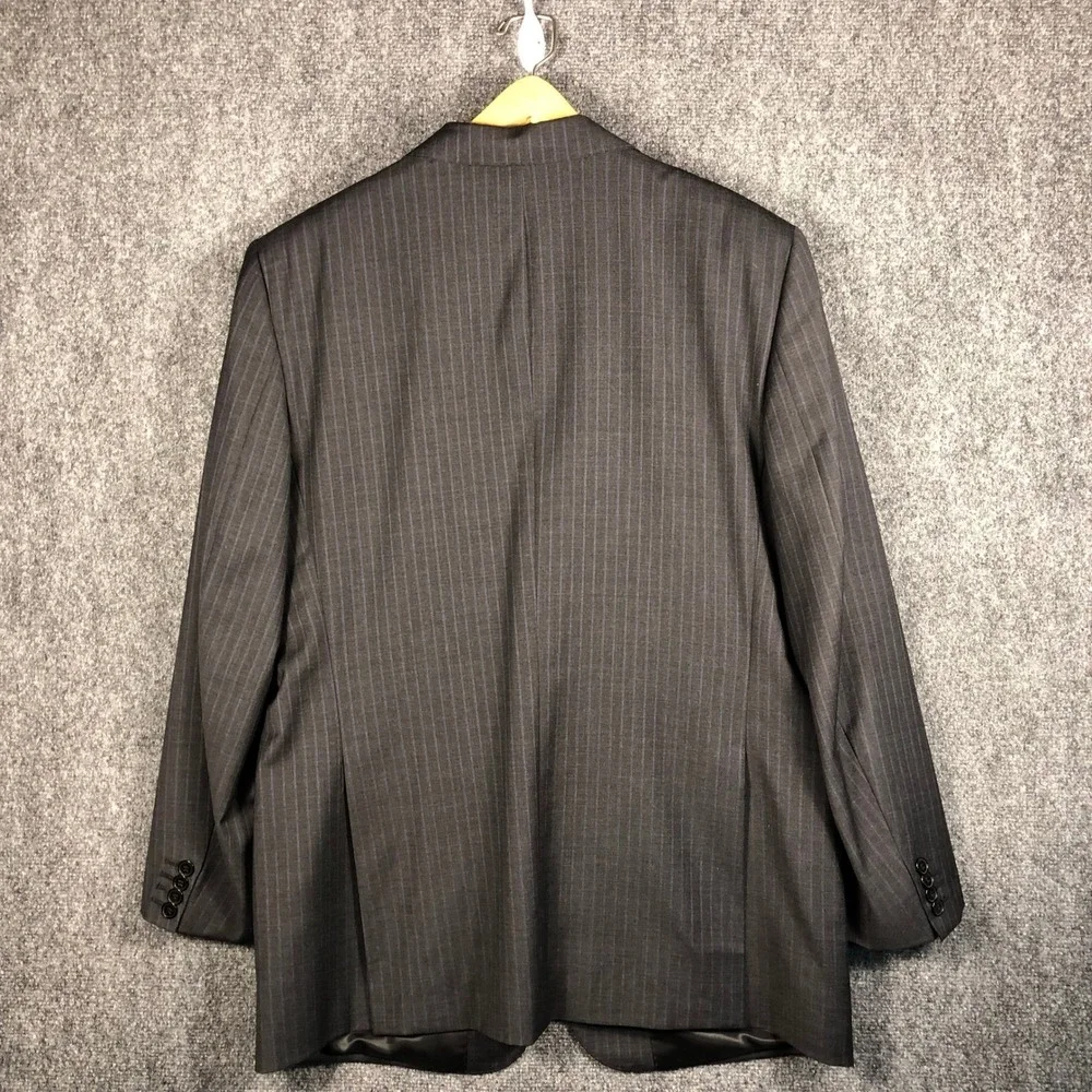CARLO PALAZZI Mens Charcoal Pinstripe Wool Blazer 2 Piece Suit Made in Italy 40R
